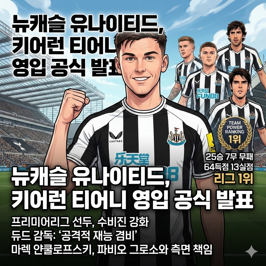 [속보] 뉴캐슬, 티어니 영입! 무패 질주 날개 단다